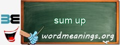 WordMeaning blackboard for sum up